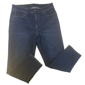 Talbots Everyday Relaxed Jeans Women Dark Blue Stretch Denim Size 12